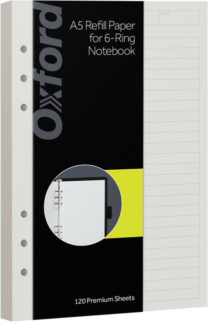 Oxford 6-Ring Professional Notebook, 7 x 9 Inch, Refillable Notebook, Writing Journal, Ivory Paper, 100 Sheets, Blush Pink Faux Leather Cover (90005)
