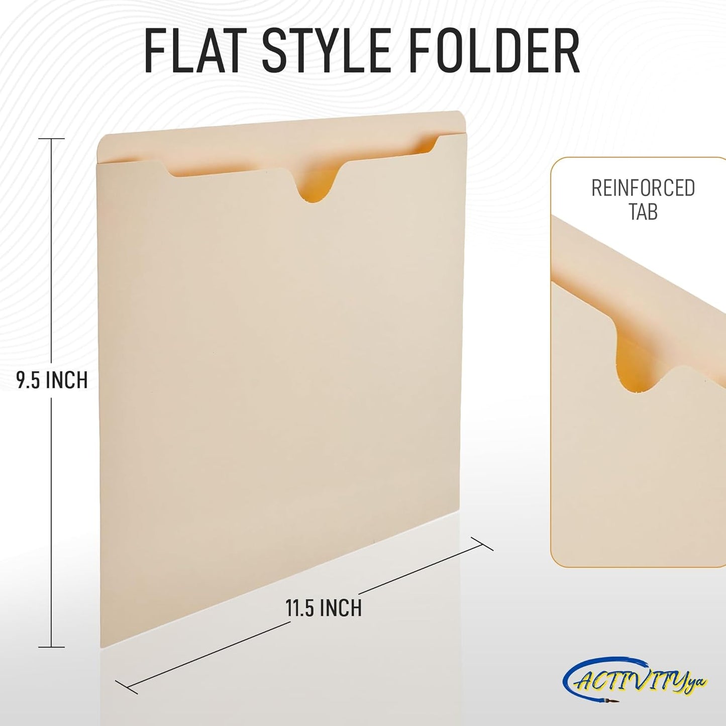 Manila File Jackets, Flat-No Expansion, Letter Size, Reinforced Straight-Cut Tab, 10 Pack