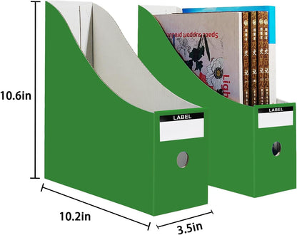 Limitliho 6 Pack Cardboard Magazine Holder for Desk, Book Bins for Classroom Library,Office,Home, 10.6" H x 10.2" L x 3.5" W in Magazine File Holder (Elegant color)