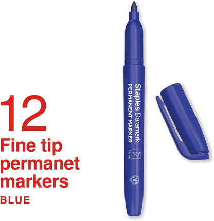 STAPLES Permanent Markers, Ultra Fine Tip, Black, 12 Pack – Duramark Precision Markers for Writing, Drawing & Labeling