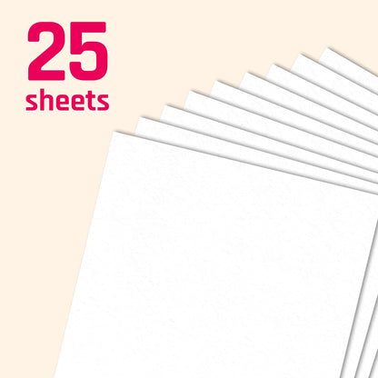 25 Pieces, (110 lb/300 gsm) - White Cardstock 12 x 12, Large Heavy Thick Card Stock Paper, Heavyweight 12x12