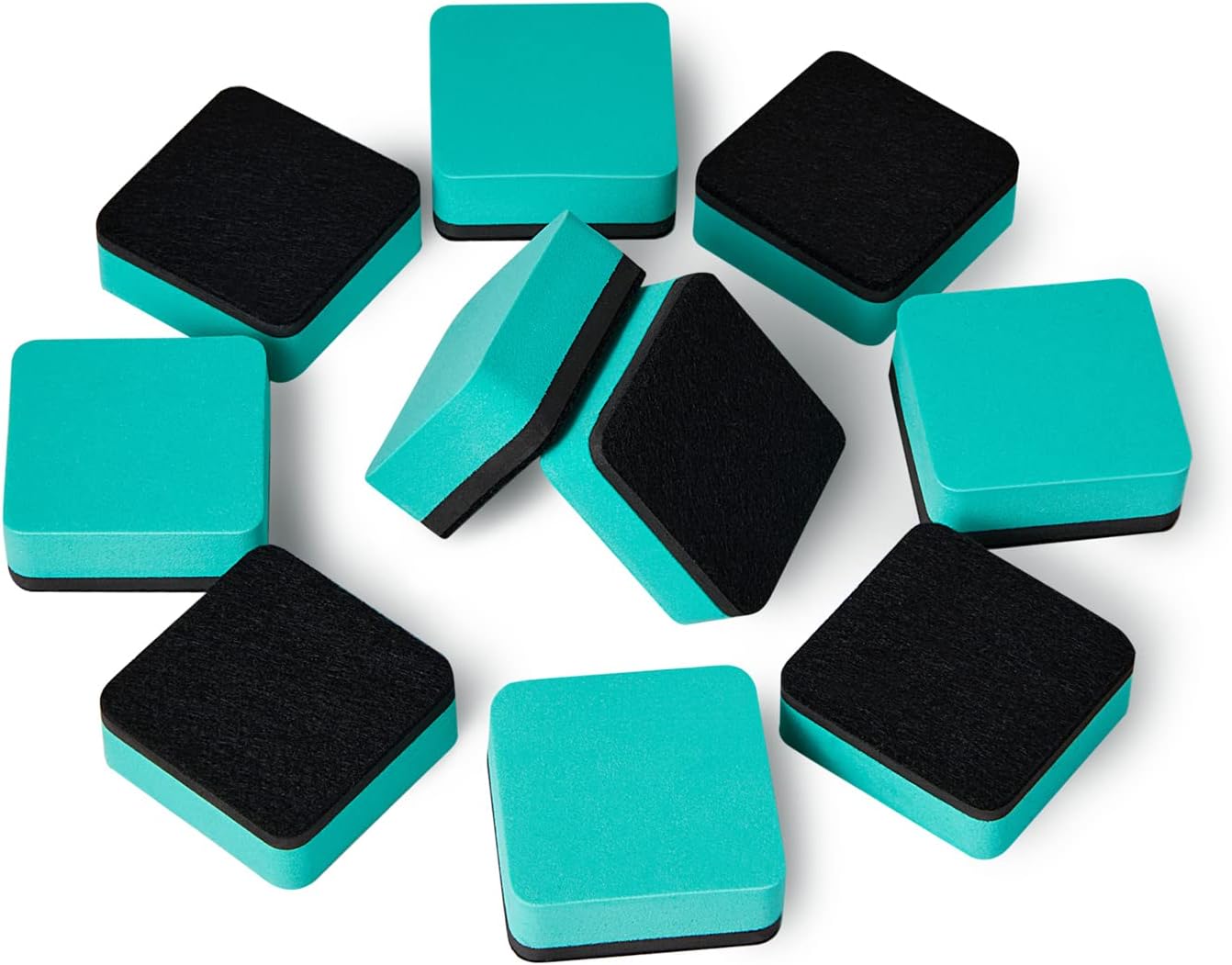 Favourde 48 Pack Magnetic Whiteboard Dry Erase Erasers Chalkboard Cleansers for Classroom, Home and Office (Blue)