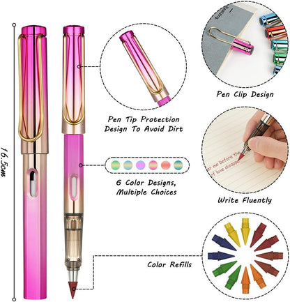 Ainiv Inkless Pencil with Eraser - 5 Sets Infinity Pencil, Reusable with Extra 5 Eraser & 5 Replaceable Nibs for Home, Office & School Writing, Drawing
