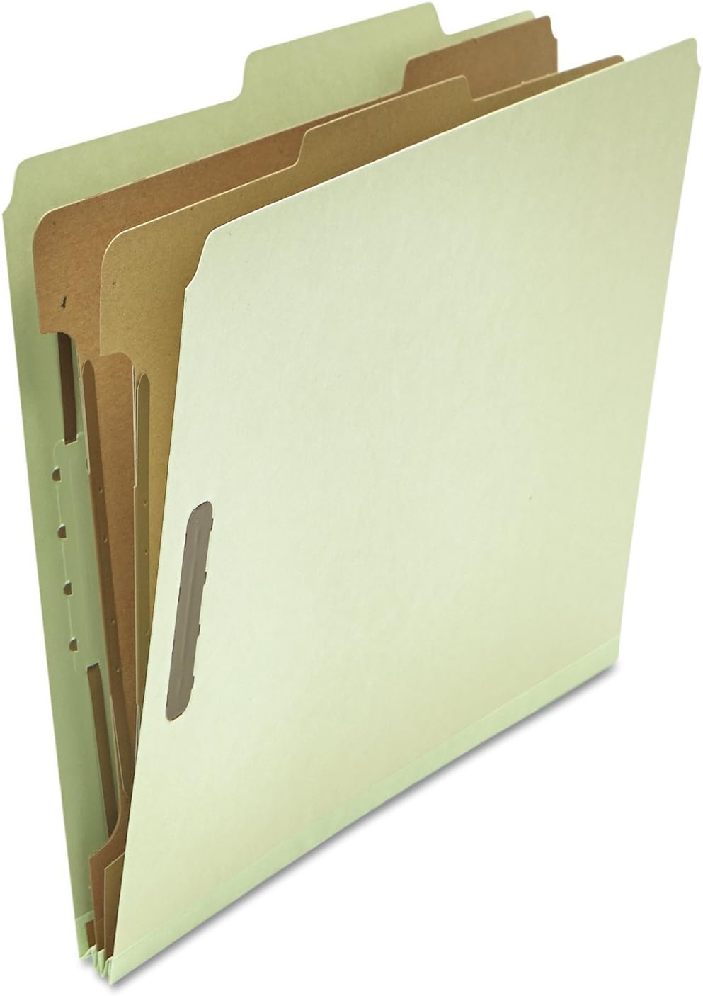 Universal Pressboard Classification Folder, Letter, Six-Section, Gray-Green, 10/Box (10273)