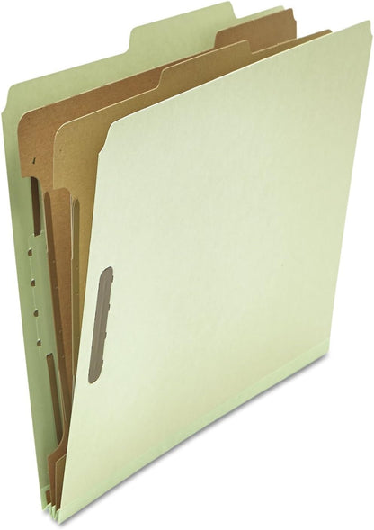 Universal Pressboard Classification Folder, Letter, Six-Section, Gray-Green, 10/Box (10273)