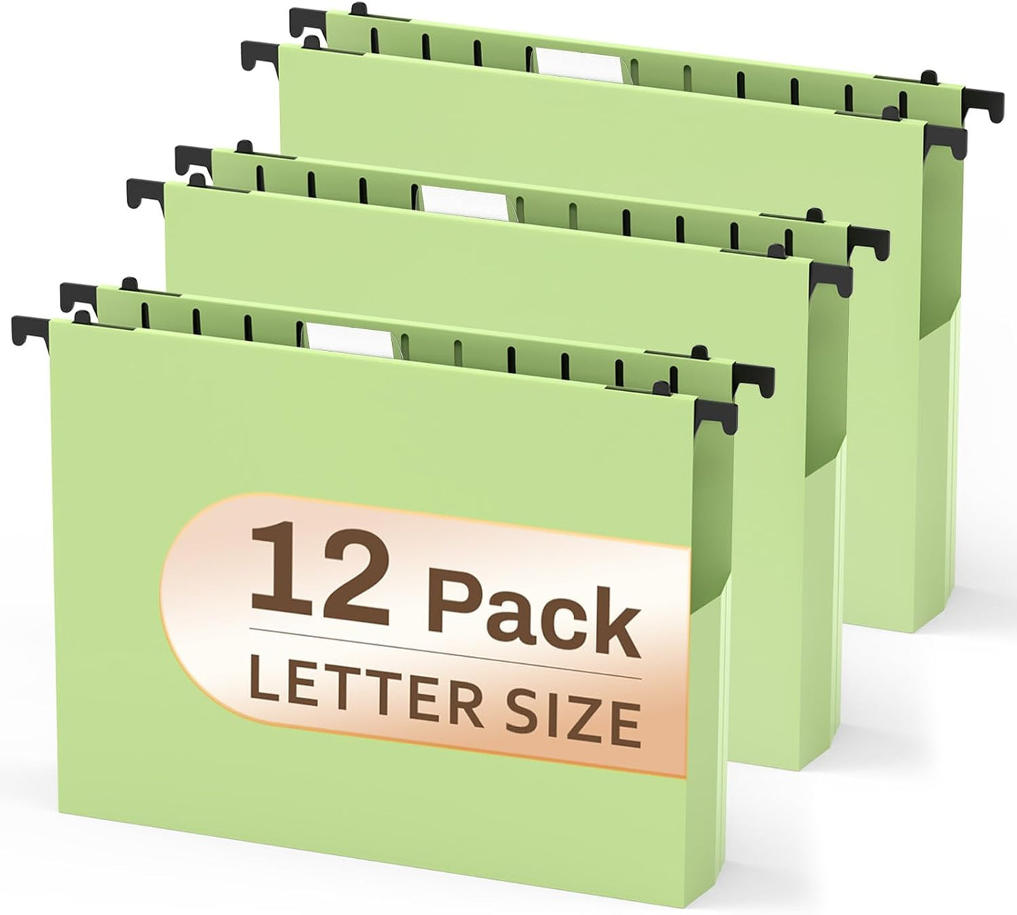 12 Pack Hanging File Folders, Blue Hanging File Folders, Plastic File Folder Hanging with Tabs, Filing Cabinet Folders Organizer Letter Size Paper Storage - Home Schoool Office Supplies