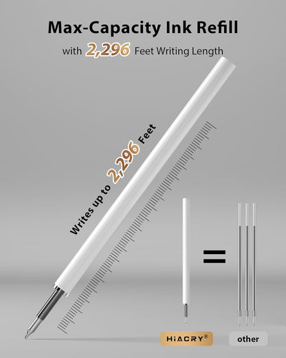 Hiacry 8 Pcs Gel Pens - 0.7mm Fine Point Smooth Writing Black Ink, Quick-Dry Long Lasting Fidge Pens, School & Office Supplies for Men Women