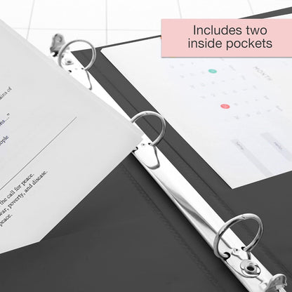 BAZIC Products 3 Ring Binder - Green, Economy View Binder with Clear Overlay Cover and Round Rings, Organizer for School Office Home Use, 0.5-inch Capacity Holds 100 Sheets Paper, 1-Pack