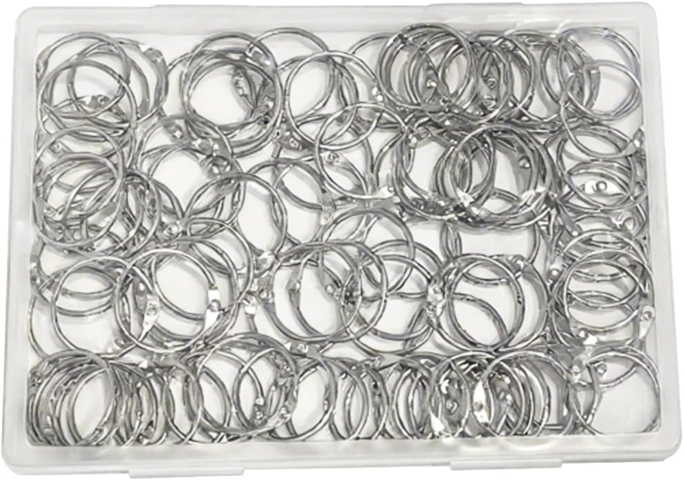 Otylzto 120pcs Metal Binder Rings 1 Inch, Paper Ring, Key Rings,Office Products