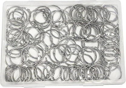 Otylzto 120pcs Metal Binder Rings 1 Inch, Paper Ring, Key Rings,Office Products