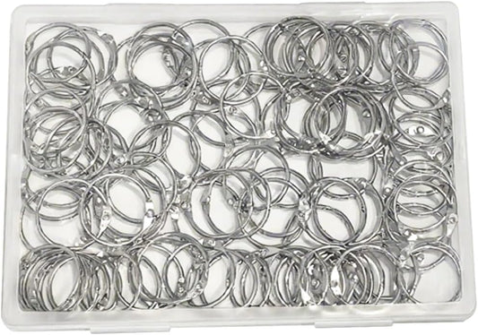 Otylzto 120pcs Metal Binder Rings 1 Inch, Paper Ring, Key Rings,Office Products