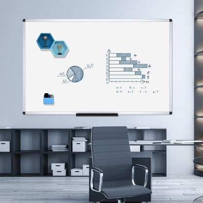 VIZ-PRO Magnetic Whiteboard/Dry Erase Board, 36 X 24 Inches, Includes 1 Eraser & 2 Markers & 4 Magnets