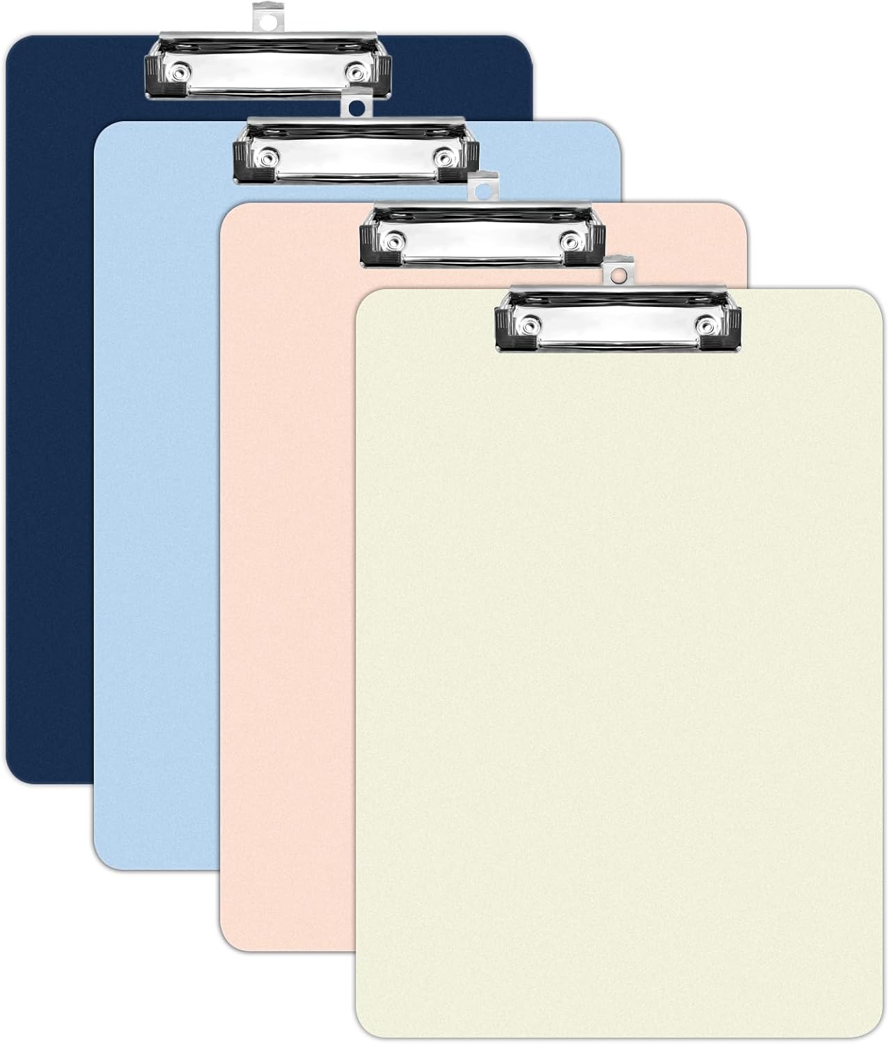 Clipboards 4 Pack Plastic Clipboards Letter Size, Durable Clipboard with Low Profile Metal Clip for Classroom Office Teachers Students Nurses