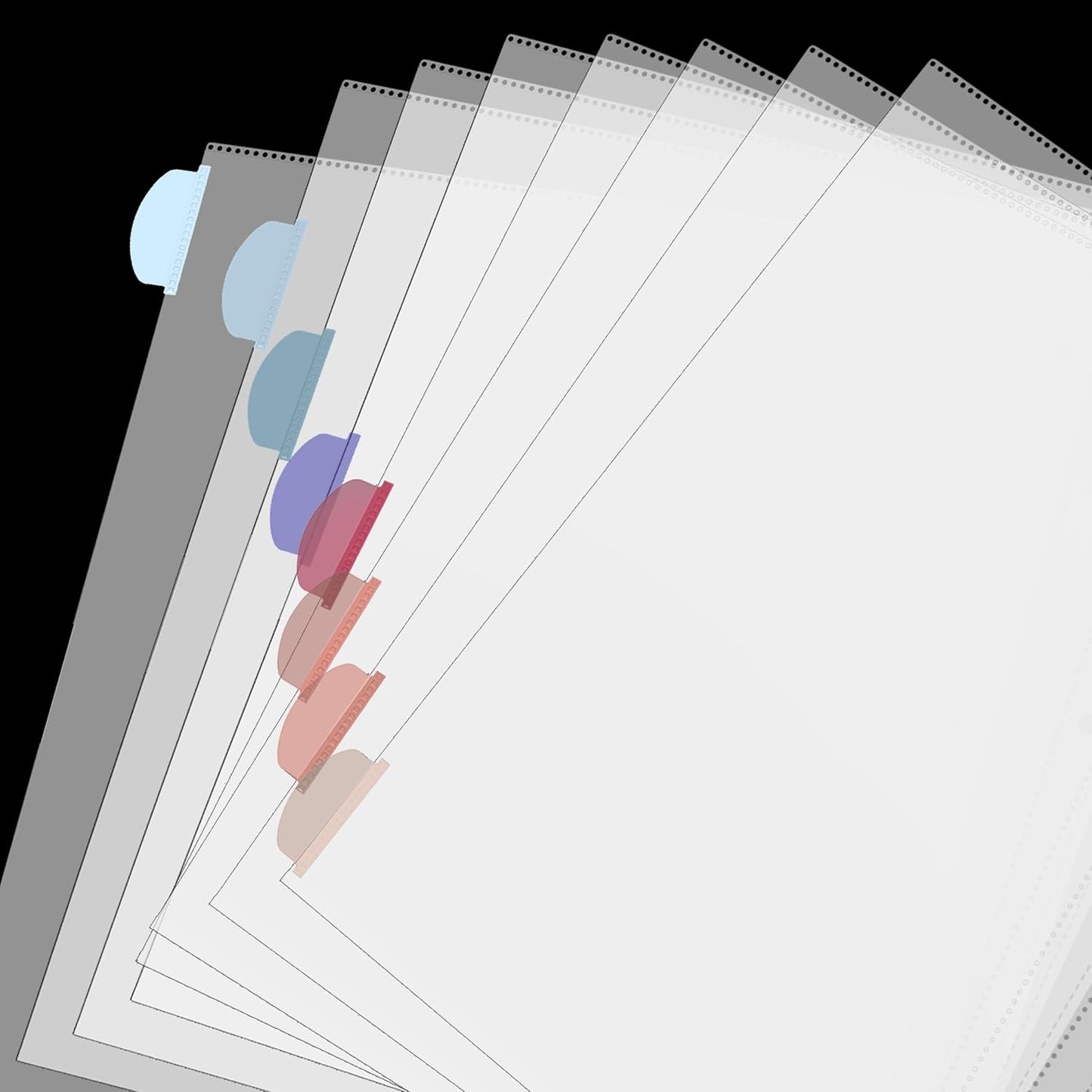 Mr. Pen- Clear Sheet Protectors with Tabs, 8.5x11 Inches, 8 Tabs, 2 Sets, Durable Clear Plastic Dividers for 3 Ring Binders, Insertable Index Page Divider with Multicolor Tabs