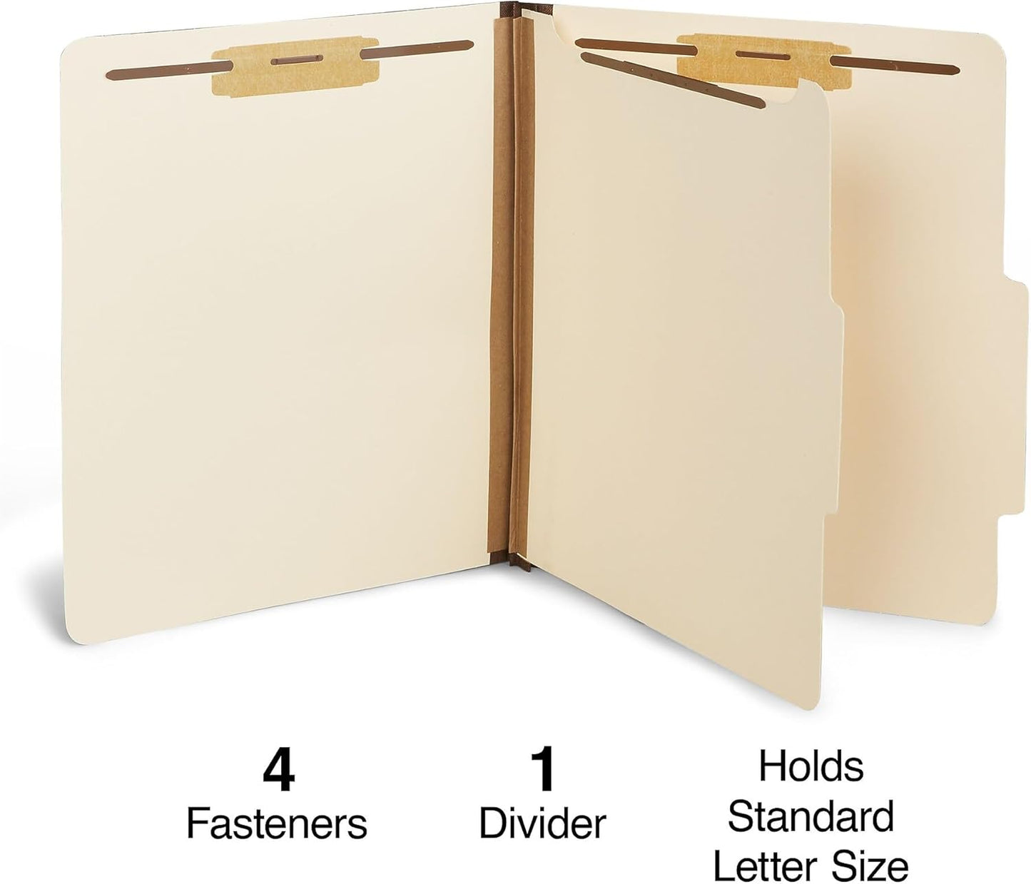 Staples Recycled Classification Folders, Letter Size, 1‑Divider, 1.75" Expansion, Durable Construction – 20/Carton