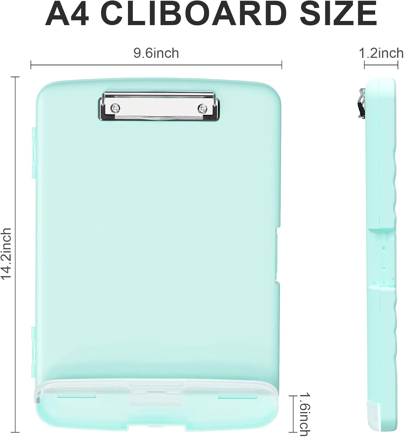 Plastic Clipboard with Storage, 8.5 x 11 Storage Organization Box Side-Opening, Heavy Duty Clip Board with Pen Holder and Paper Folder for Nurses, Teachers, Office & School Supply, Orange