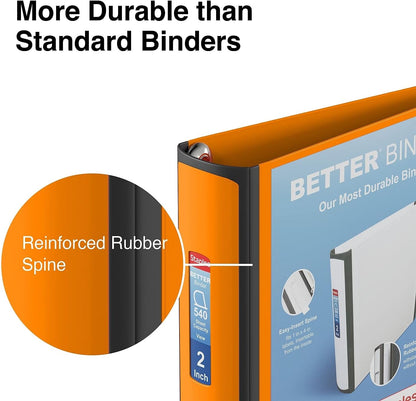 Staples Better Binder 2-Inch D-Ring View Binder, Reinforced Spine, Holds Up to 540 Sheets, Teal, for Office & School