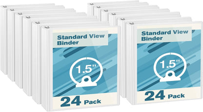 CIXILDTS 0.5-inch Round Ring Binder, Durable 1/2" 3 Ring Binder Fit Letter Size Paper, Presentation View Binders, White,12-Pack