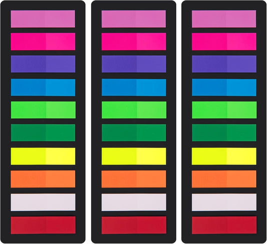 KICNIC Page Markers Sticky Index Tabs 1500 Pcs, Arrow Flag Tabs Colored Sticky Notes for Page Marker Bookmarks, 10 Colors, Stick Securely, Remove Cleanly