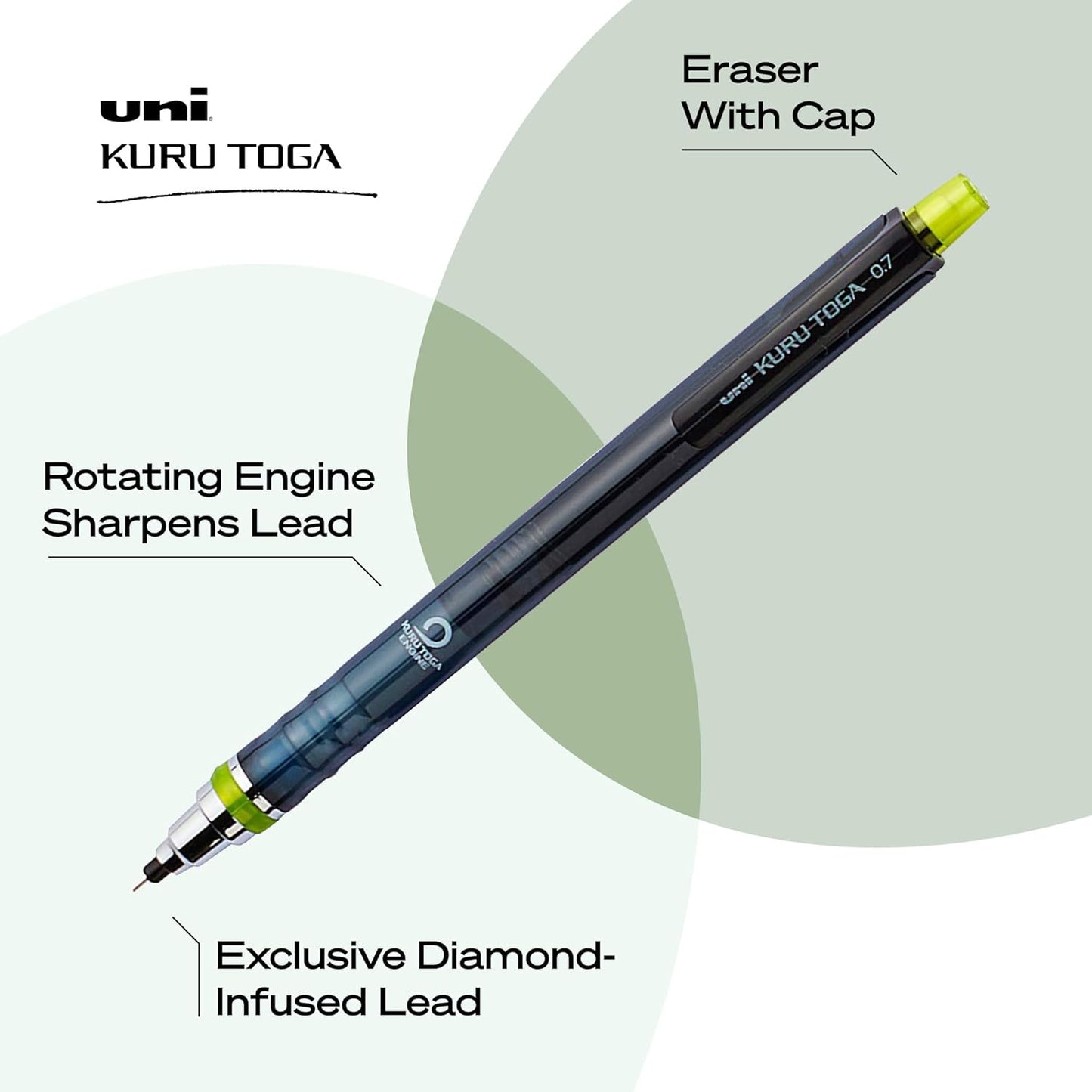 uniball Kuru Toga Mechanical Pencil Starter Kit, 0.7mm HB#2, 1 Pack