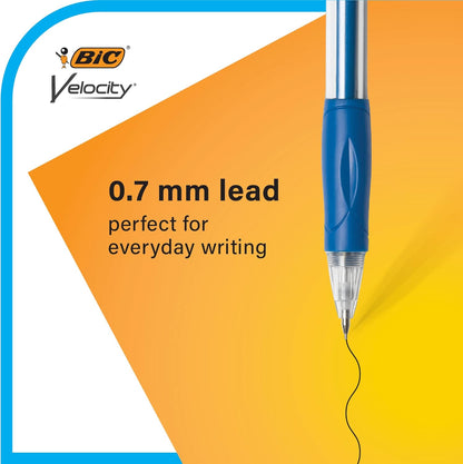 BIC Velocity Mechanical Pencils, With Colorful Barrel, Medium Point (0.7mm), 4-Count Pack Mechanical Pencils With Eraser and Lead Refills