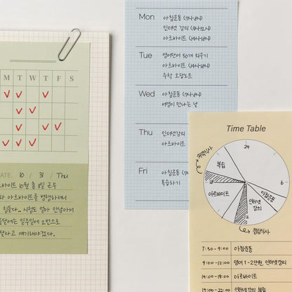 Monolike Memopad Memories design B SET - 4 Packs, 4 Different Designs, 100 Sheets Per Pad, Total 400 Sheets, Note pads, Writing pads, 3.15 x 4.17 Inches