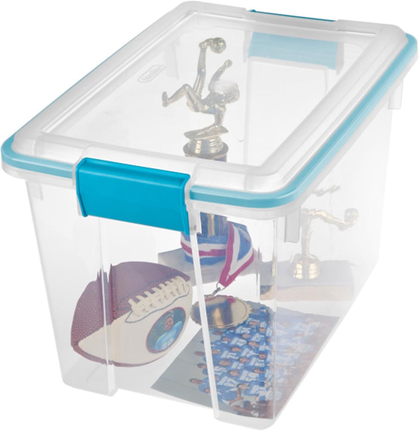 Sterilite 4-Pack Gasket Box, Weather-Resistant Storage Bins with Latching Lids, 32 Quart - Heavy-Duty Organizing Containers for Closet, Bathroom, and Office