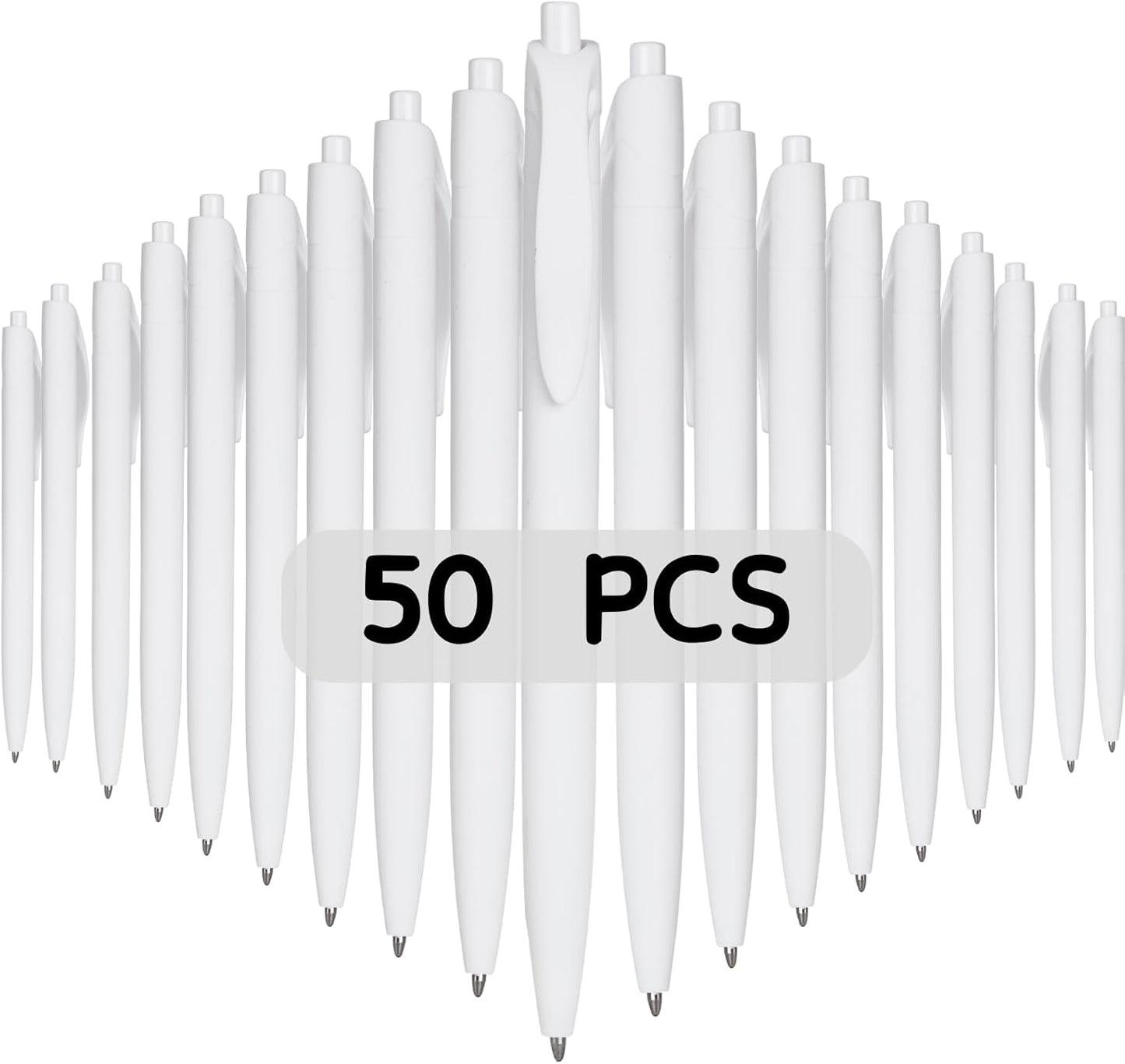 BallPoint Pens, 50 Pack (BLACK Ink),Bulk Pens, Black Barrel,Click Pens for Office Home and School, Retractable Ballpoint Pens, Medium Point, 1.00MM (Black)