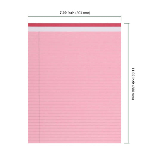 HAKZEON 16 Pack 480 Sheets 8x11 Inch Colored Legal Pads, 80GSM Thick Perforated Ruled Lined Writing Pads, College Legal Notepads for Office Home