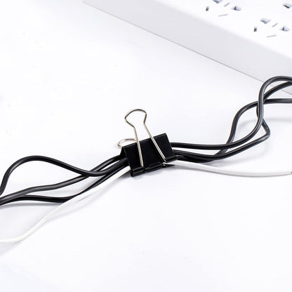 Amazon Basics Sturdy Binder Clips, Office Supplies, Small 0.75 in, Document Organizing, School Supplies, Black, 144 Count