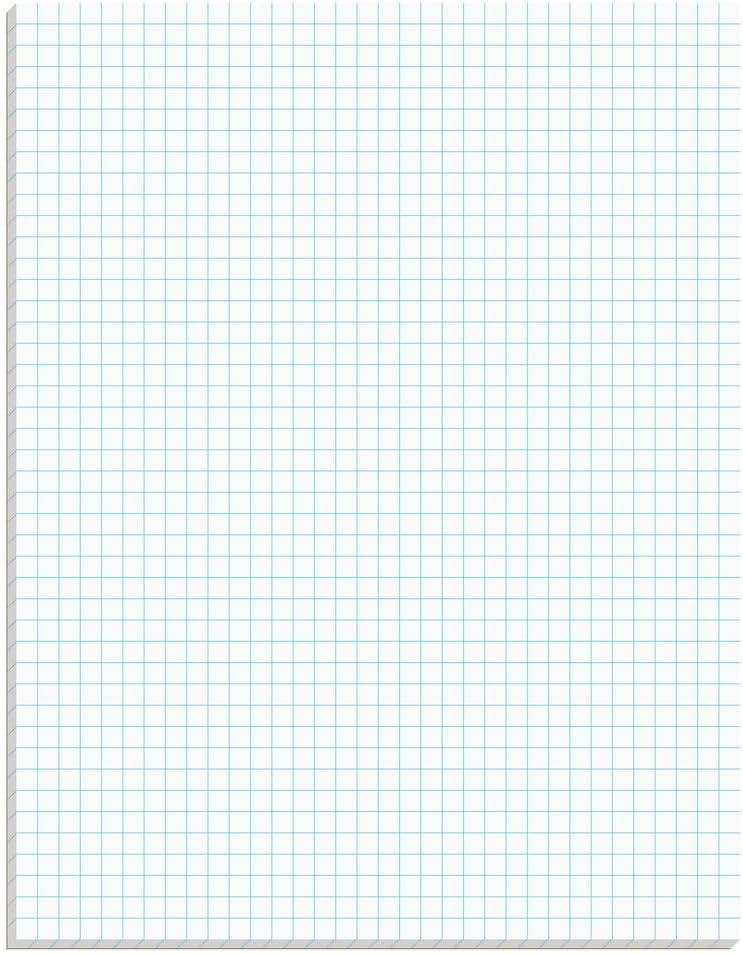 TOPS 33041 Quadrille Pads, 4 Squares/Inch, 8 1/2 x 11, White, 50 Sheets