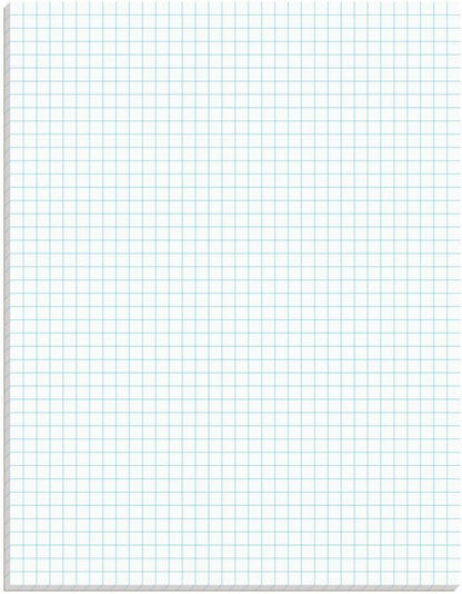 TOPS 33041 Quadrille Pads, 4 Squares/Inch, 8 1/2 x 11, White, 50 Sheets