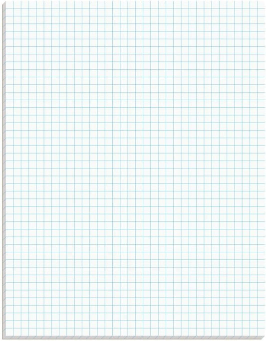 TOPS 33041 Quadrille Pads, 4 Squares/Inch, 8 1/2 x 11, White, 50 Sheets