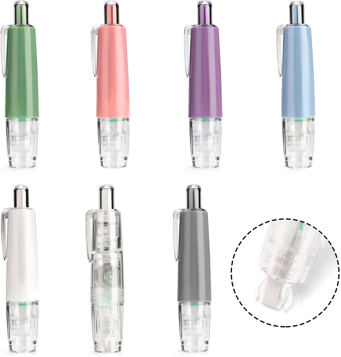 Refillable Retractable Correction Tape Refill, 12 Pack Correction Tape Refills Easy to Use Applicator, Pen Shaped Applicator Refills for School Office Journal Wrong Writing Instant Correct (Pack, 12)