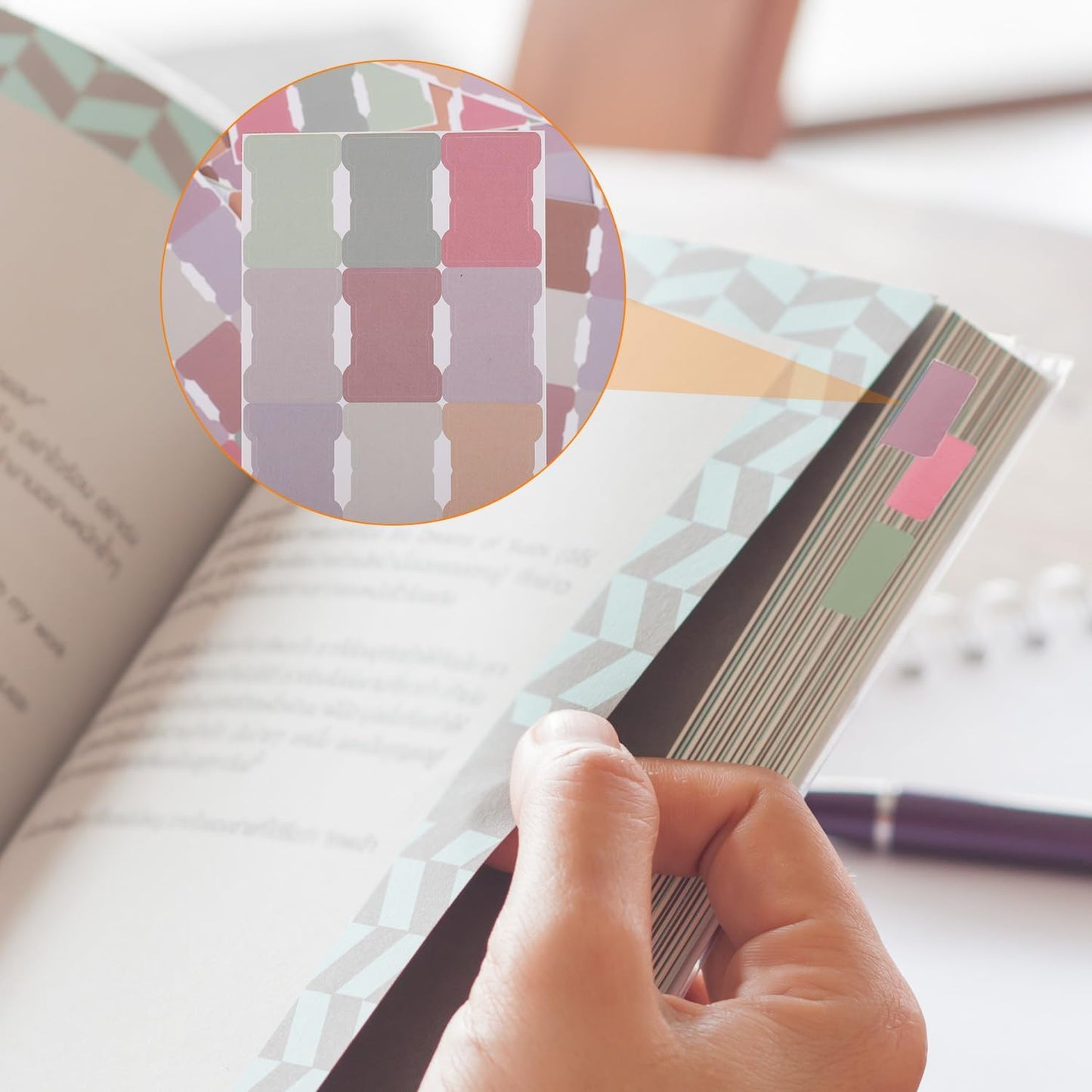 20 Sheets/240 Pieces Sticky Index Tabs, Double Sided Book Page Markers Tabs Blank Monthly Tabs Writable Sticky Notes Flags Self Adhesive Planner Stickers for Labeling (Bohemia)