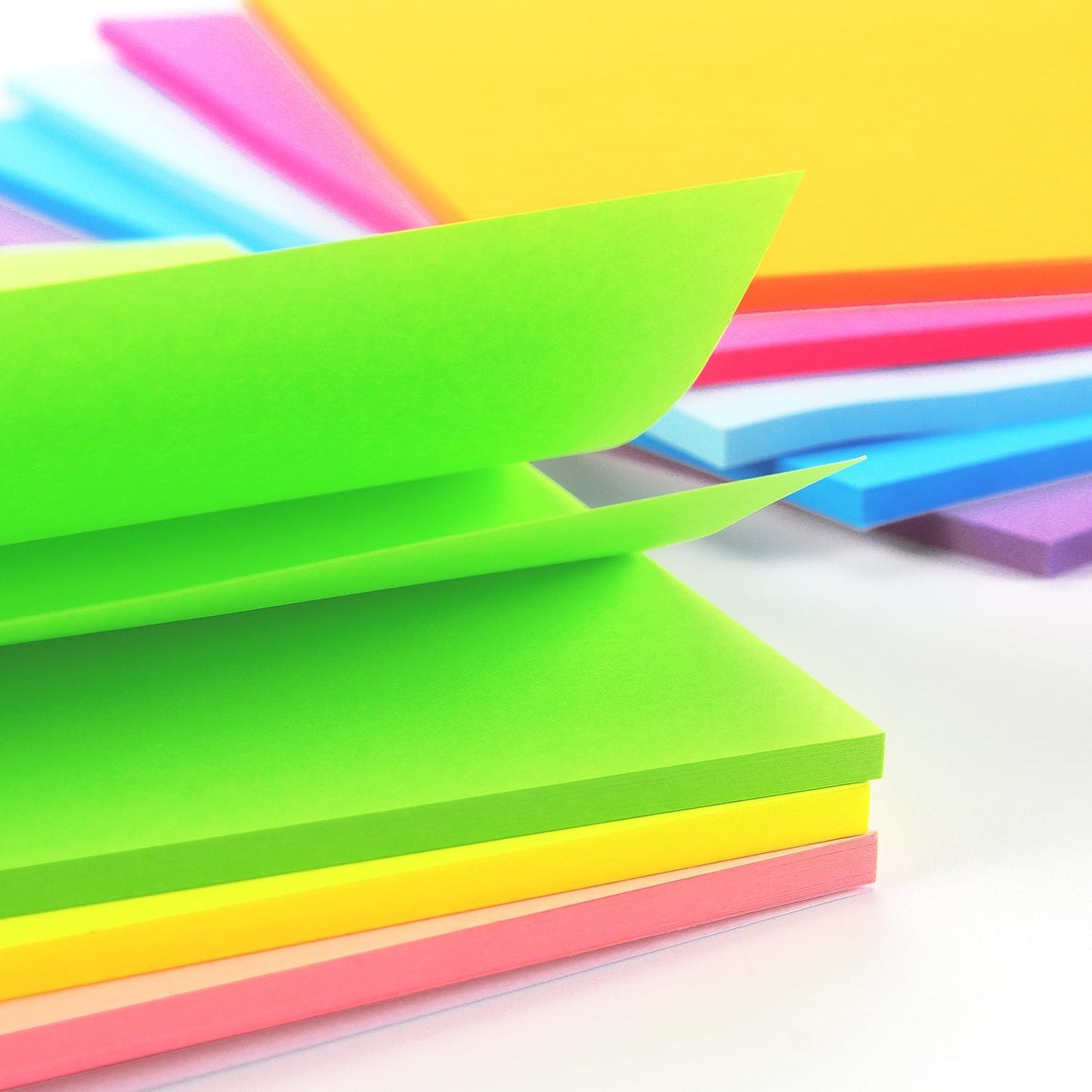 Winner Aura Sticky Notes 3x5 inch Bright Colors Self-Stick Pads 8 Packs 400 Sheets