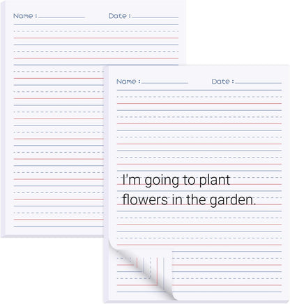 zmybcpack 2 Pack Write Beginner Paper for Kids, 8.5"x11" Story Writing Paper for Kids to Write Story, Primary Composition Notepad(100 Sheets Each, Double-Sided Printing)