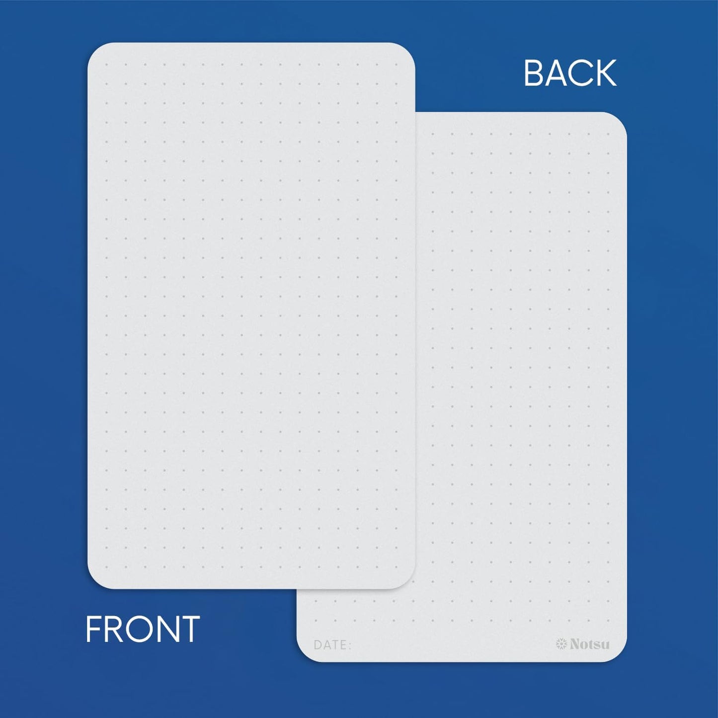 Notsu Dotted Index Cards 3x5 inch (Pack of 50) | Bullet Dot Grid Vertical Index Note Cards, Thick Paper Stock 350 gsm