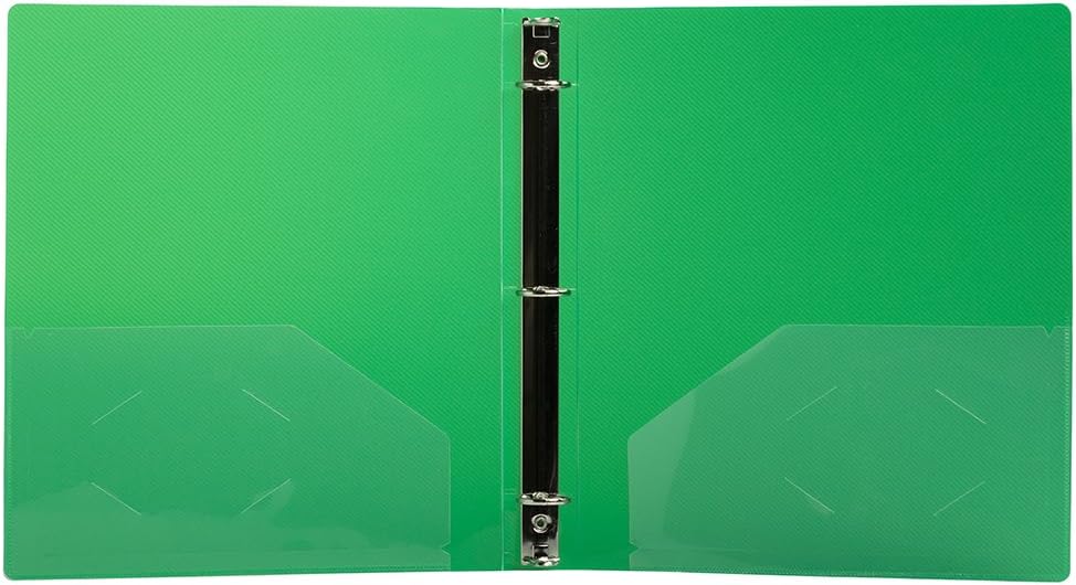 JAM PAPER Plastic 0.75 inch Binder - Clear 3 Ring Binder - Sold Individually