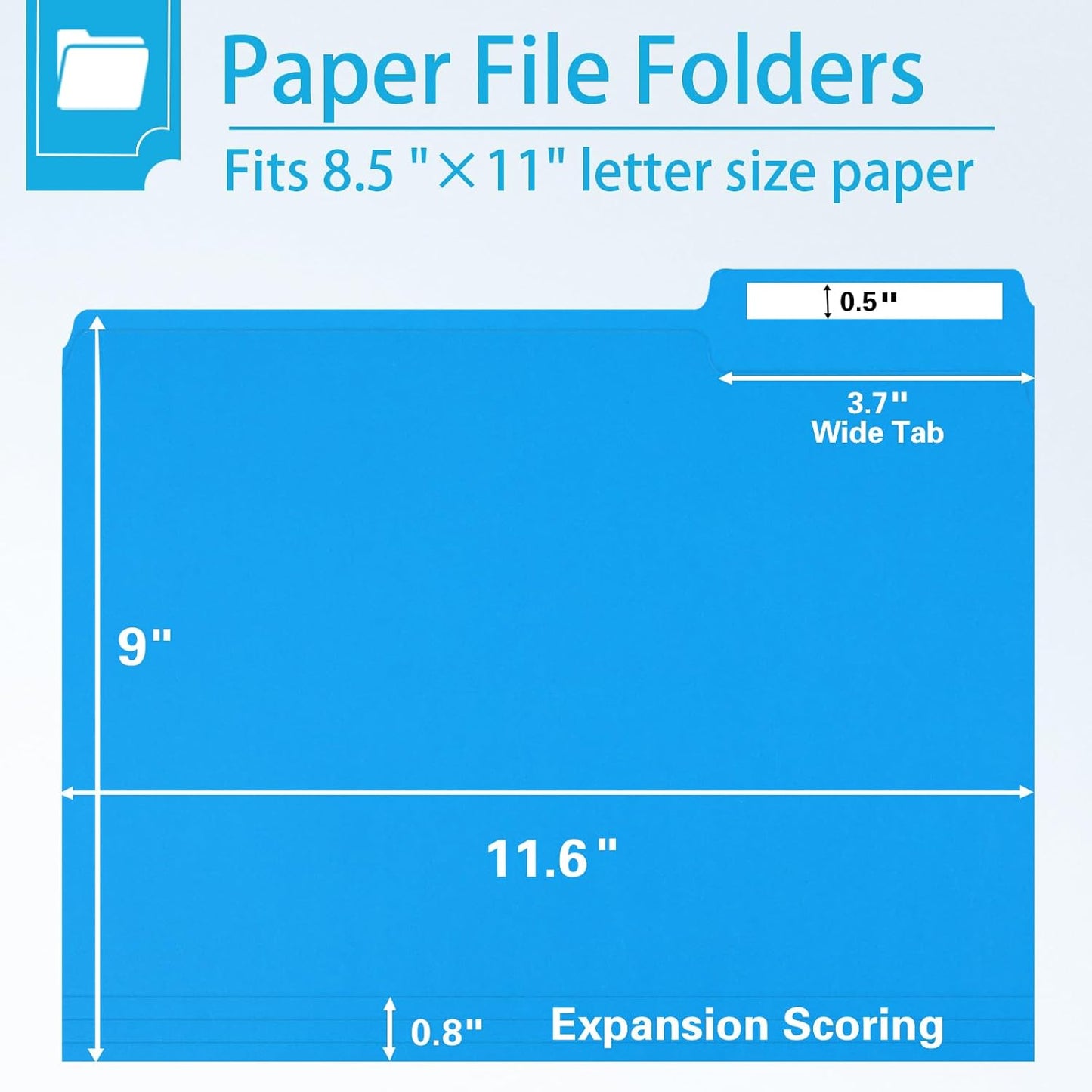 File Folder, RAZCC 150 Pack 1/3 Cut Tab File Folders Letter Size, Manila Folders, Folders with Tab, Great for Organizing and Easy File Storage