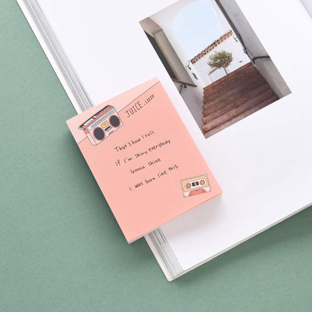 Monolike Memopad Memories design B SET - 4 Packs, 4 Different Designs, 100 Sheets Per Pad, Total 400 Sheets, Note pads, Writing pads, 3.15 x 4.17 Inches