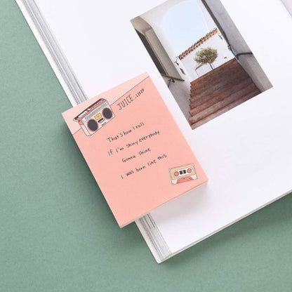 Monolike Memopad Memories design B SET - 4 Packs, 4 Different Designs, 100 Sheets Per Pad, Total 400 Sheets, Note pads, Writing pads, 3.15 x 4.17 Inches