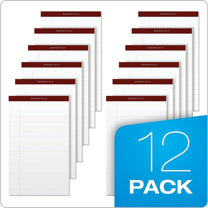 TOPS Docket Gold Writing Pads, 8-1/2" x 14", Legal Rule, White Paper, 50 Sheets, 12 Pack (63990)