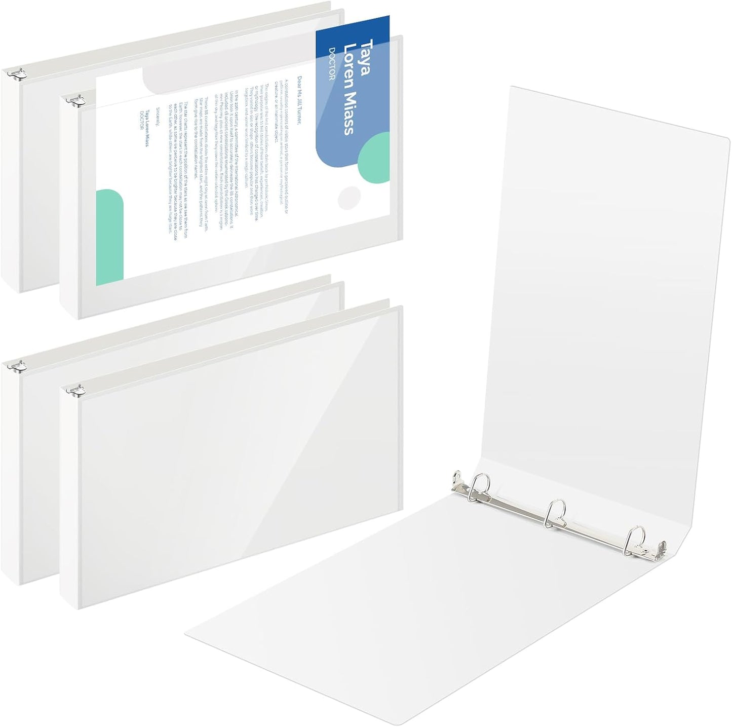 8 Pcs 11 x 17 Inches View Binders 1 Inch 3 Rings Heavy Duty View D Ring Binders Economy Holds 11" x 17" Paper for Artwork Blueprints, Office, Home, Work Places (Black)