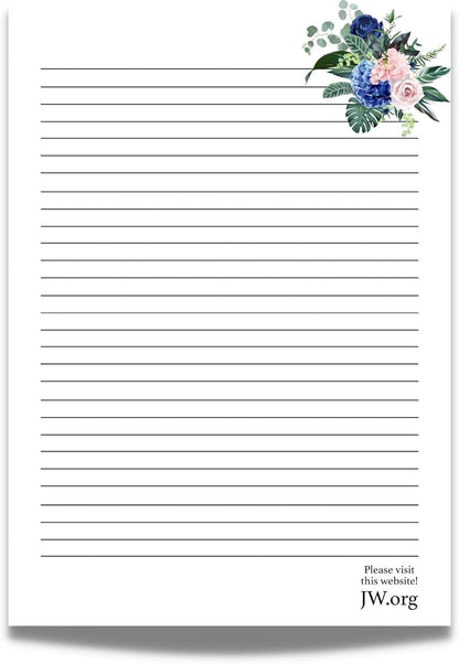JW Letter Writing A4 Pad Stationery Paper Lined Gift Notepad Writing Sheets (Pink Rose)