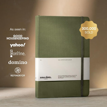 Anecdote Daily Planner w/ 2026-2027 Calendar | Start Anytime 26 Weeks Undated | 1 Page per Day | 8.5" x 5.2" | Hardcover To-Do List Organizer, Plan Your Success, Achieve Productivity Goals (Evergreen)