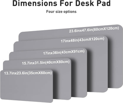 Aothia Leather Desk Pad Protector, Mouse Pad, Office Desk Mat, Non-Slip PU Leather Desk Blotter, Laptop Desk Pad, Waterproof Desk Writing Pad for Office and Home (Black,36" x 17") - Colors A