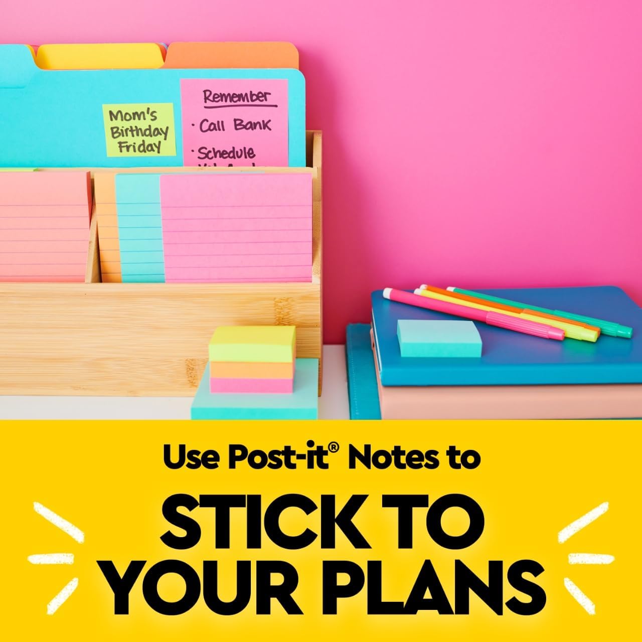 Post-it Mini Notes, 1 3/8 in. x 1 7/8 in., 4 Sticky Notes Pads, 50 Sheets per Pad, Poptimistic Collection, School Supplies and Oﬃce Products, The Original Post-it Note