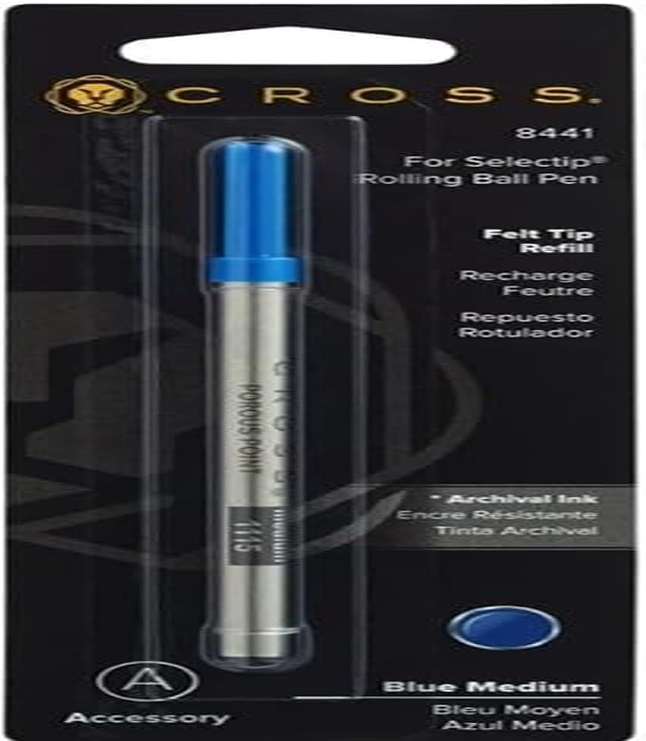 Cross Porous-Point Felt-Tip Refill for Selectip Pens - Blue - Medium - Felt-Tip Refill for Effortless Writing - Fast-Drying - Rich Pigmented Ink - Bold Lines & Smooth Laydown