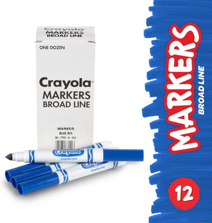 Crayola Washable Markers for Kids - Black (12ct), Bulk Broad Line Markers for School, Classroom Essentials, Teacher Classroom Must Haves for Elementary School